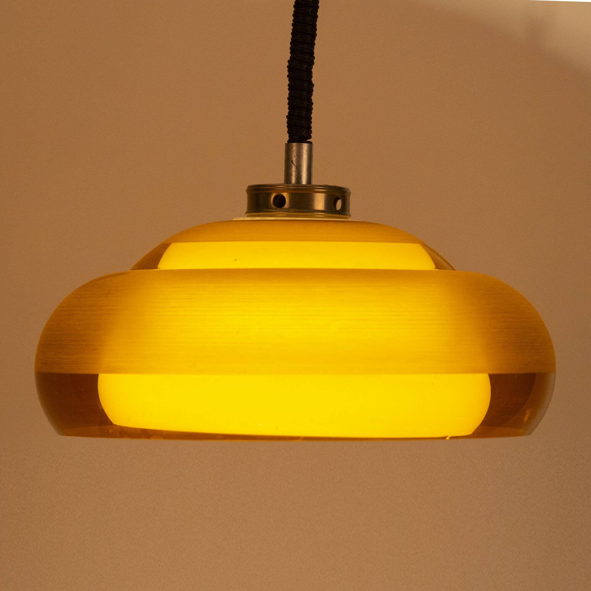 Orange/Brown And White Space Age Pendant Lamp