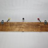 Vintage coat rack, three double tricolor hooks, 50-60s, 53 cm