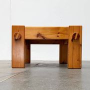 Vintage Scandinavian brutalist coffee table in Swedish pine by Yngve Ekström for Swedese, 1970s.