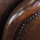 Sheepskin Leather Armchair in a Dark Warm Color