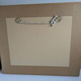 Watercolor signed 1949 framed magnifying glass