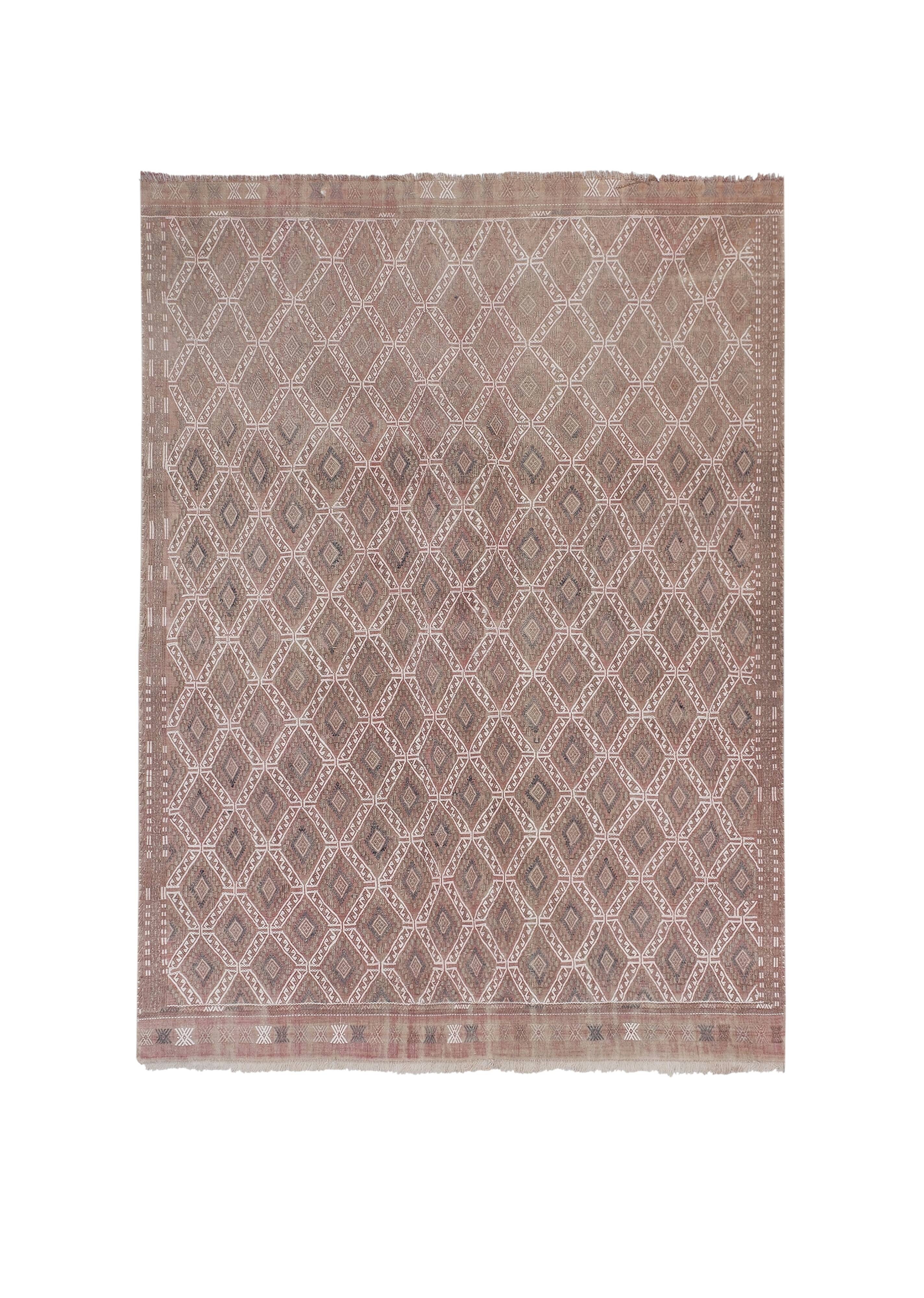 Vintage Turkish Oushak Handwoven Rug 167x238 cm