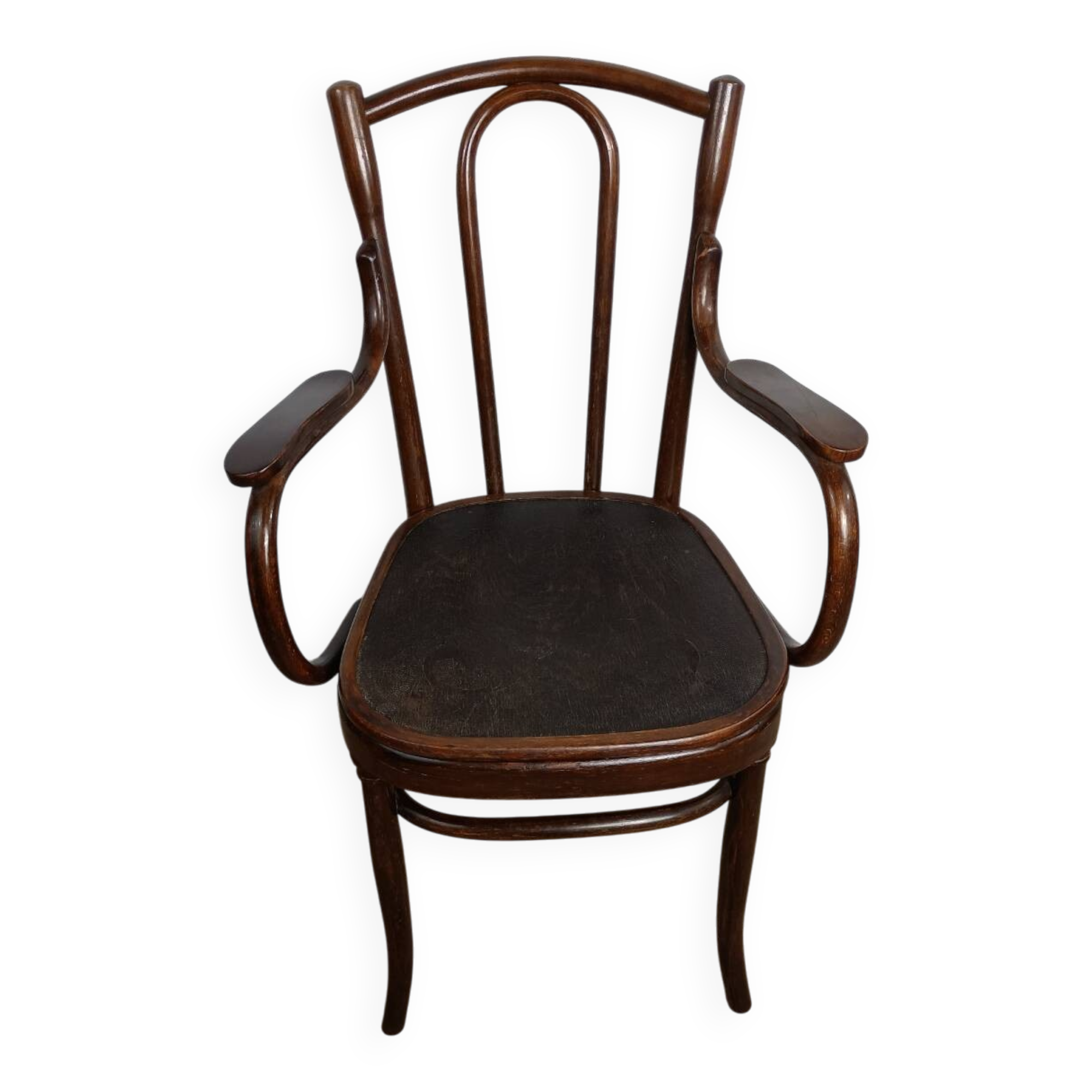 Curved wooden armchair Fischel bistro style late 19th century