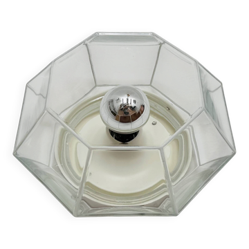 White Flush Light or Wall Lamp by Glashütte Limburg