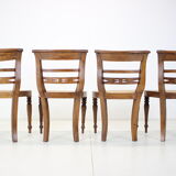 Set of Four Dining Chairs, made of solid Wood, 1950s,Czechoslovakia