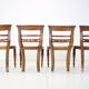 Ensemble de quatre chaises de salle à manger, en bois massif années 1950 Tchécoslovaquie