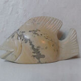 Polished stone fish vintage paper press