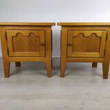 Vintage oak bedside tables