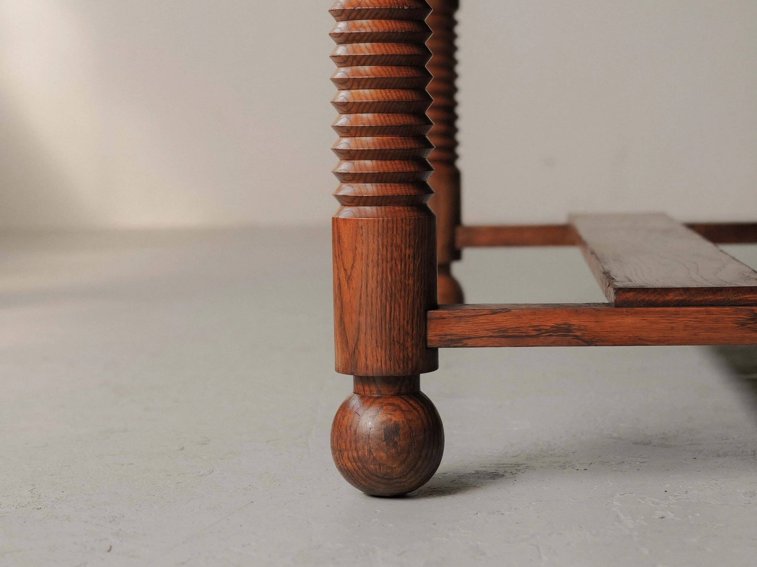 Modernist oak dining table, France, 1940–1950