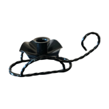 Handmade hand candle holder in vintage black wrought iron