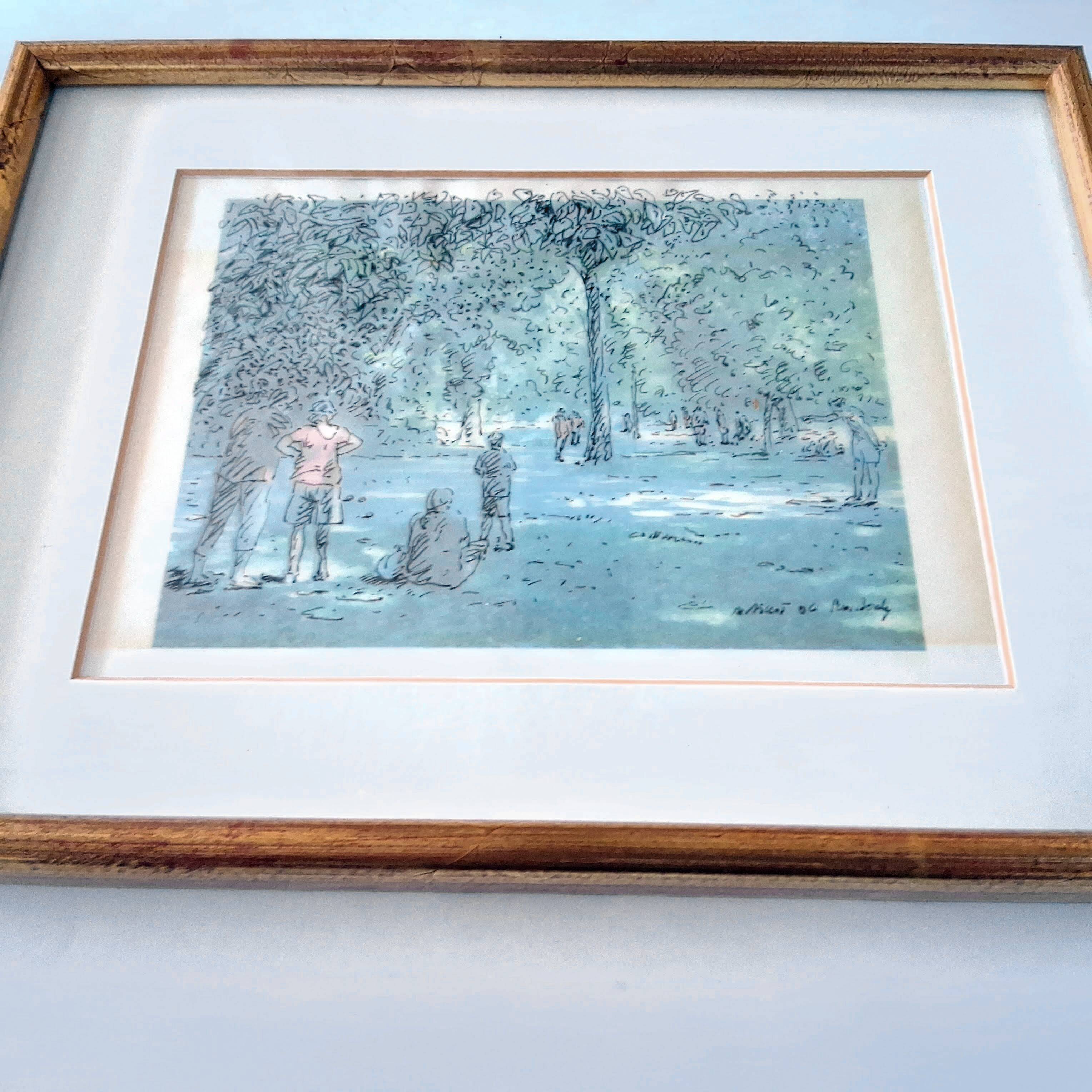 Painting - Henry Maillot - Scene in Borély Park, Marseille (2006)
