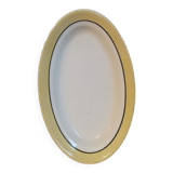 Oval plate ravier vintage salines France tiles chin yellow