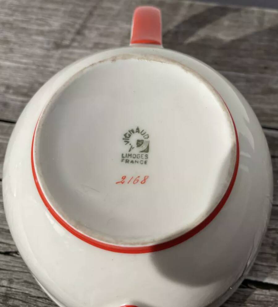 White Limoges porcelain teapot