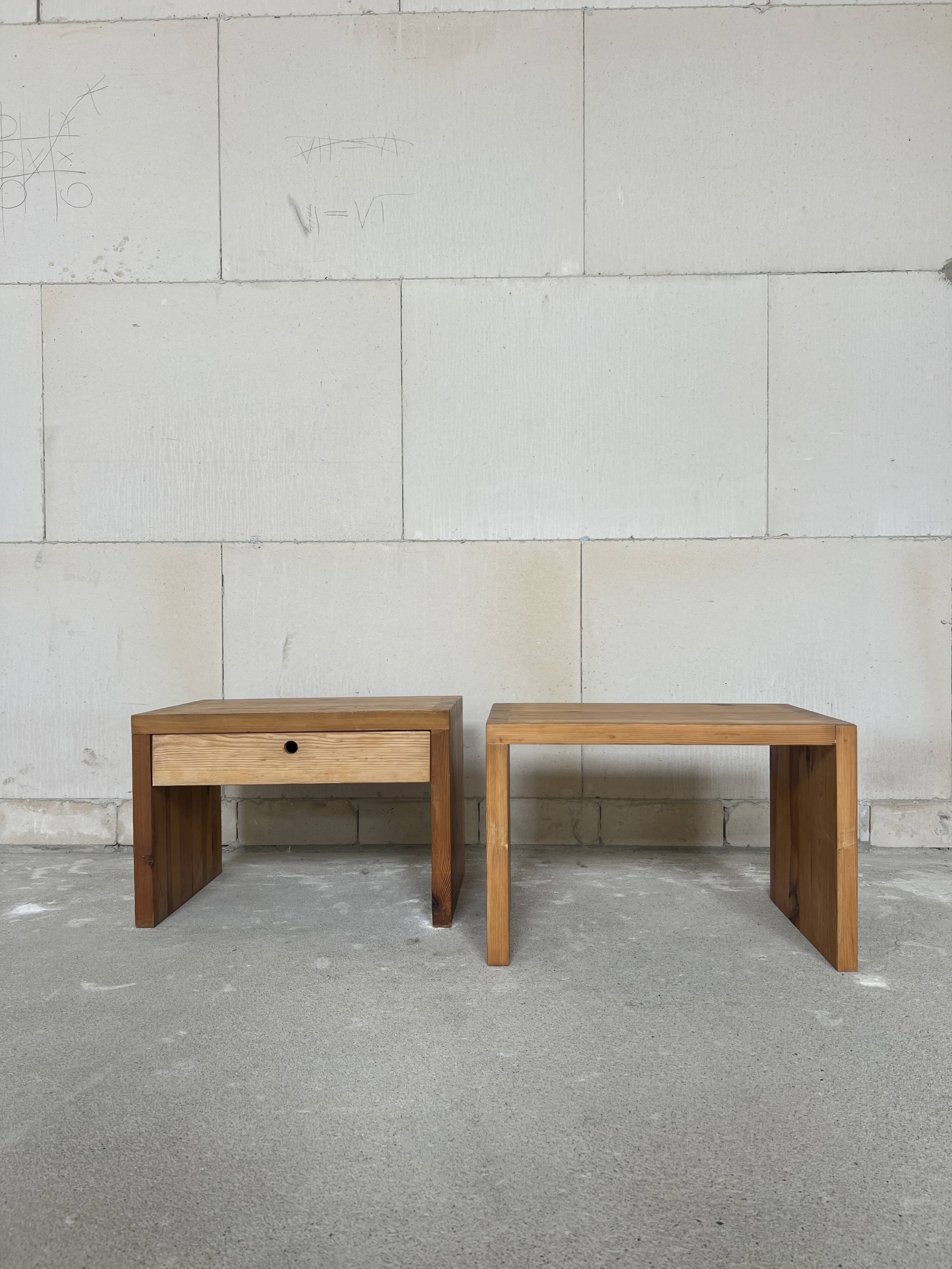 Pair of Ate van Apeldoorn Pine Nightstands. Netherlands, 1970s need some TLC