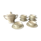 Set of 6 porcelain cups with matching sugar