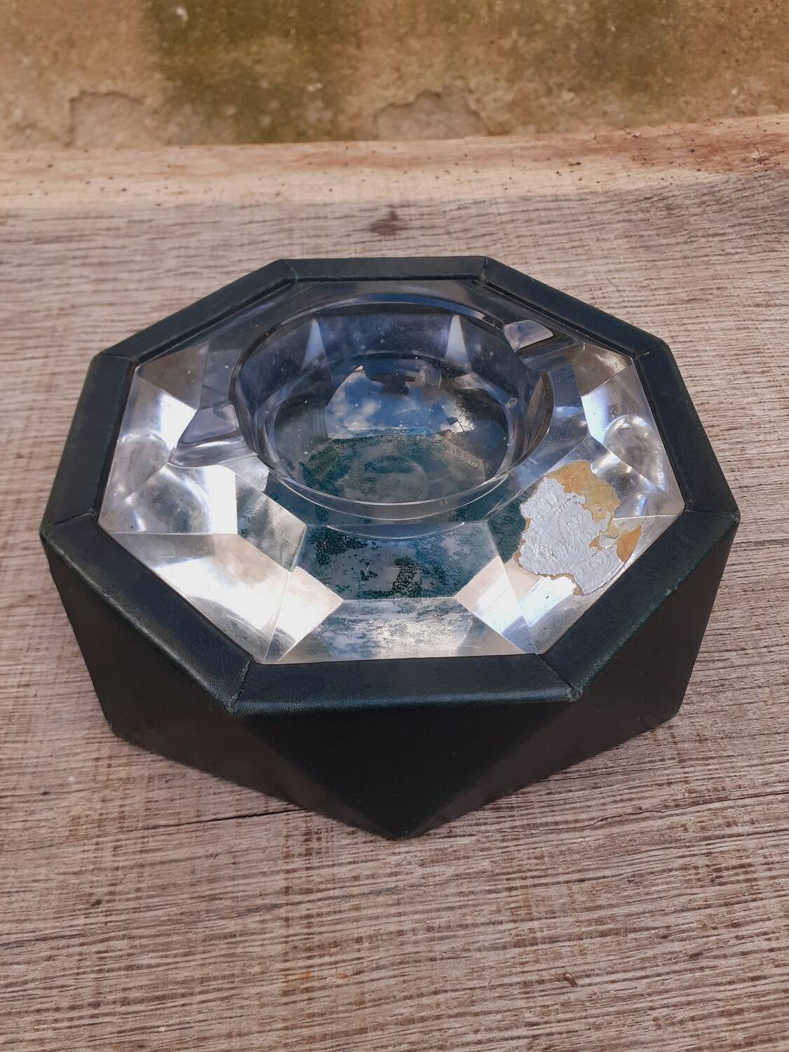 Ashtray Le Tanneur and crystal Val St Lambert