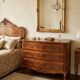 Curved commode in Louis XV style made of cherry wood.