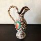 Carafe pitcher with handle, Vallauris style, sea foam, HYERES, vintage 60s