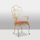 Pair of wrought iron and gilded armchairs, circa 1990