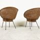 Vintage italian wicker lounge chairs, set of 2 - 1960