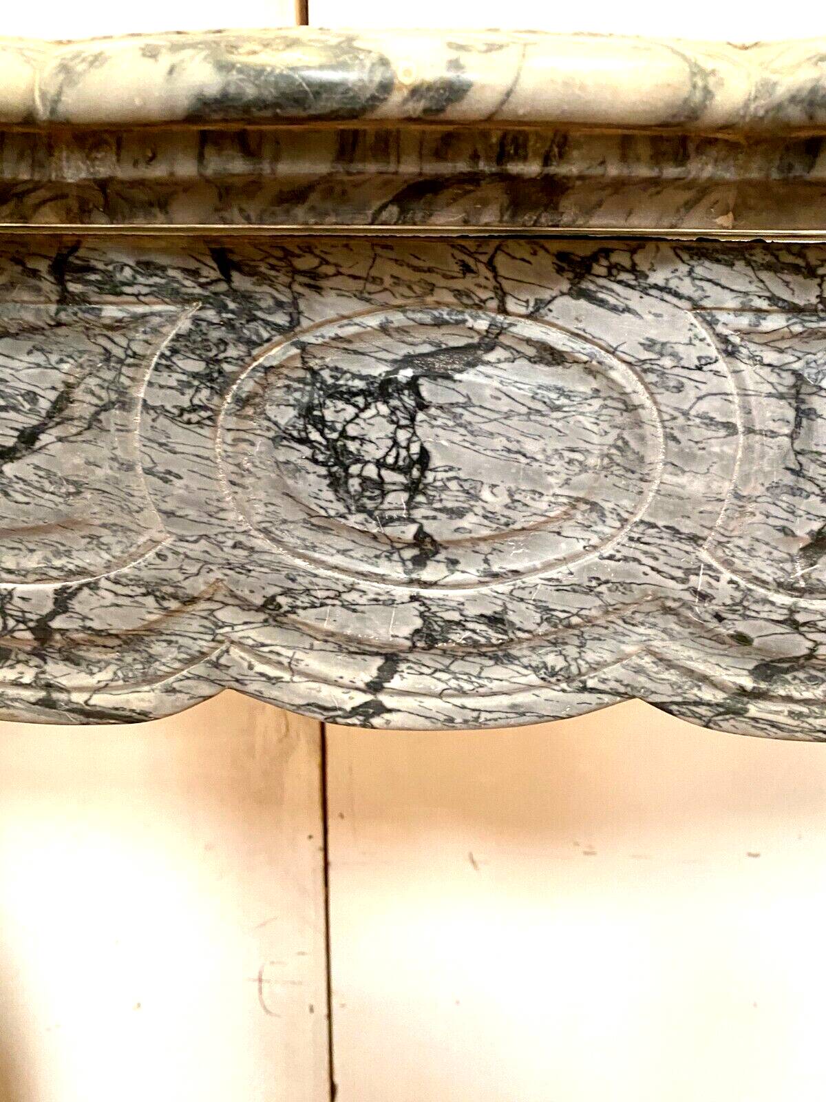 Louis XV style fireplace Model Pompadour Blue marble Turquin XX century