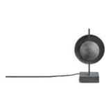 Oxidized metal table lamp, contemporary work.