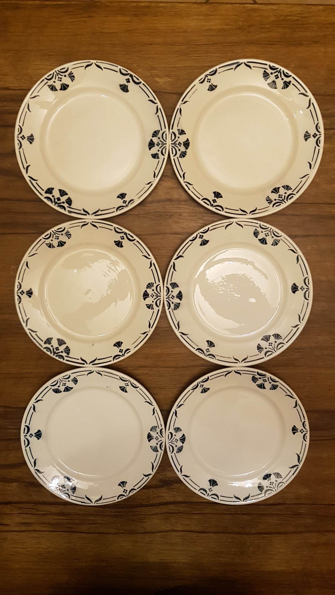 Set of 6 plates Badonviller model Dinan