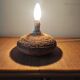 Vintage French lamp from the 70s-80s in ceramic and cord.
