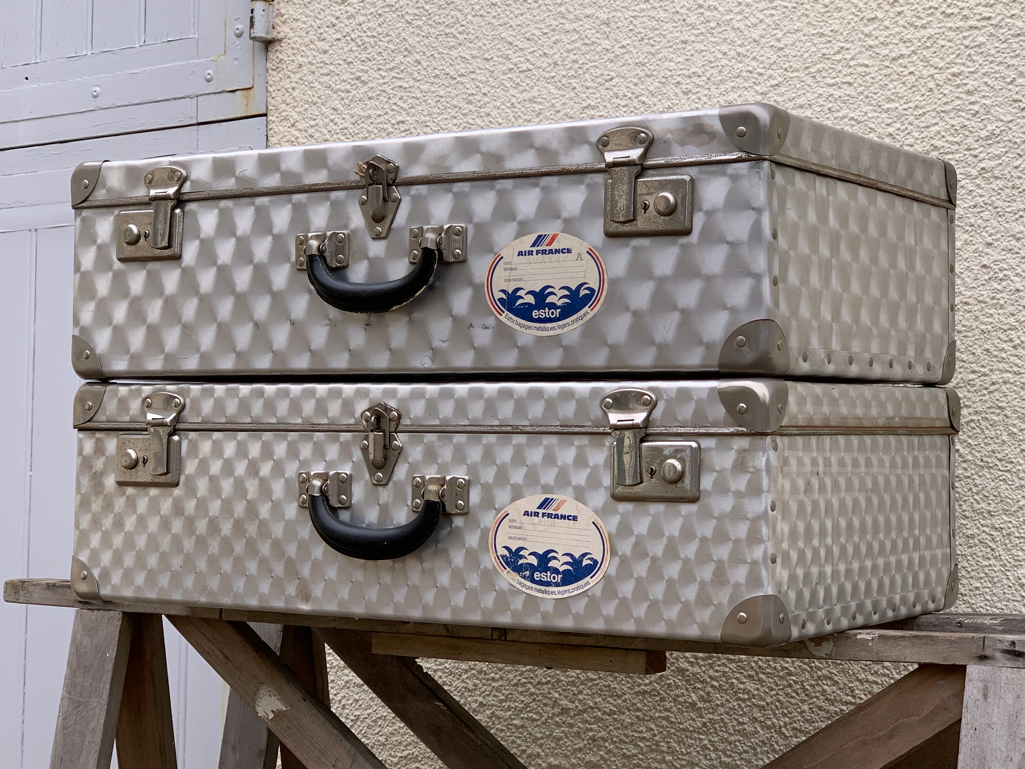 Vintage aluminum suitcases 1950