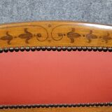 Art Nouveau period bench in light wood and marquetry circa 1900