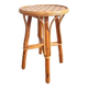 Vintage rattan and chestnut stool