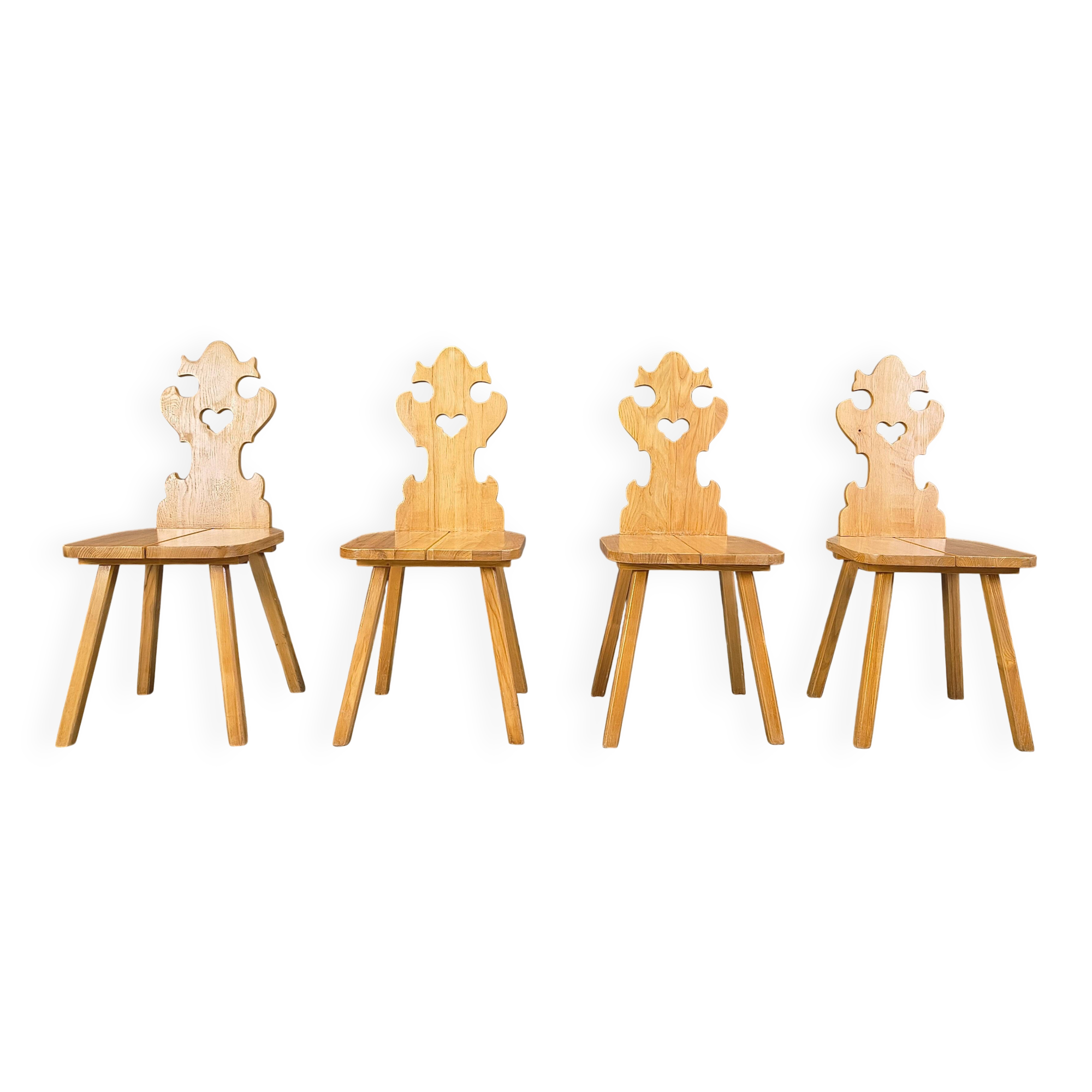 Vintage rustic Tiroler style dining chairs, 1960s