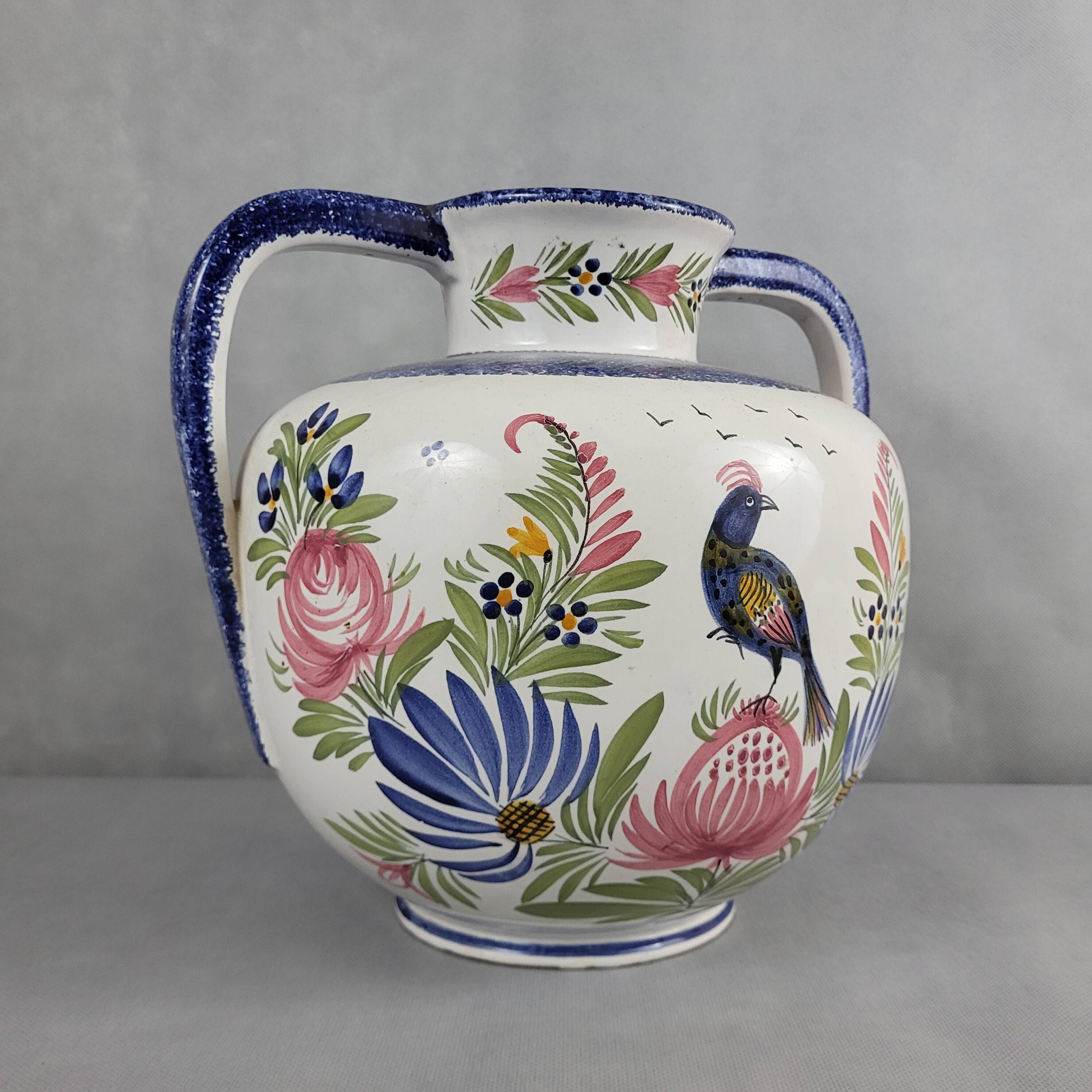 XXL ball vase in Quimper HB earthenware