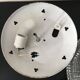Round vintage ceiling light with metal support