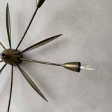 Mid-century Sputnik ceiling lamp brass 1950s