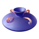 Murano indigo blue blown glass amphora shaped vase 1980