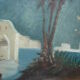 Huile sur toile scène lacustre signée - 47 x 34