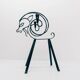 Scandinavian vintage fawn iron candlestick Ystad Metall 1960