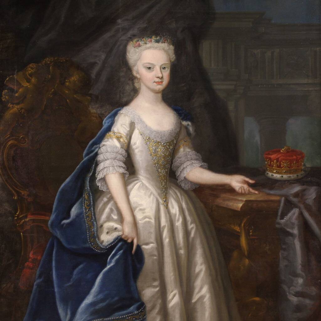Great 18th century painting, portrait of a young princess