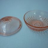 Transparent pink glass candy box