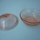 Transparent pink glass candy box