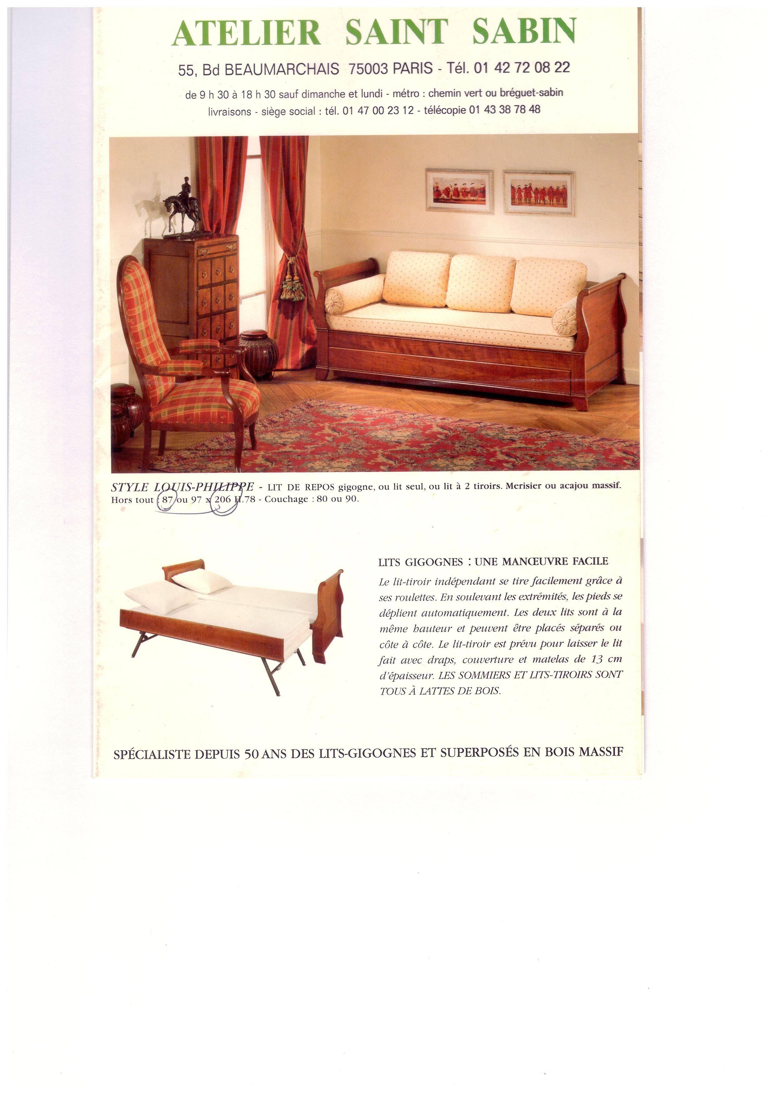Lit Gigogne merisier massif