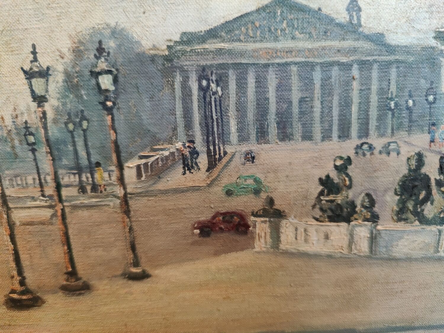Adrien Raphaël Noulin huile sur toile Naïf/Paris,  la Concorde.