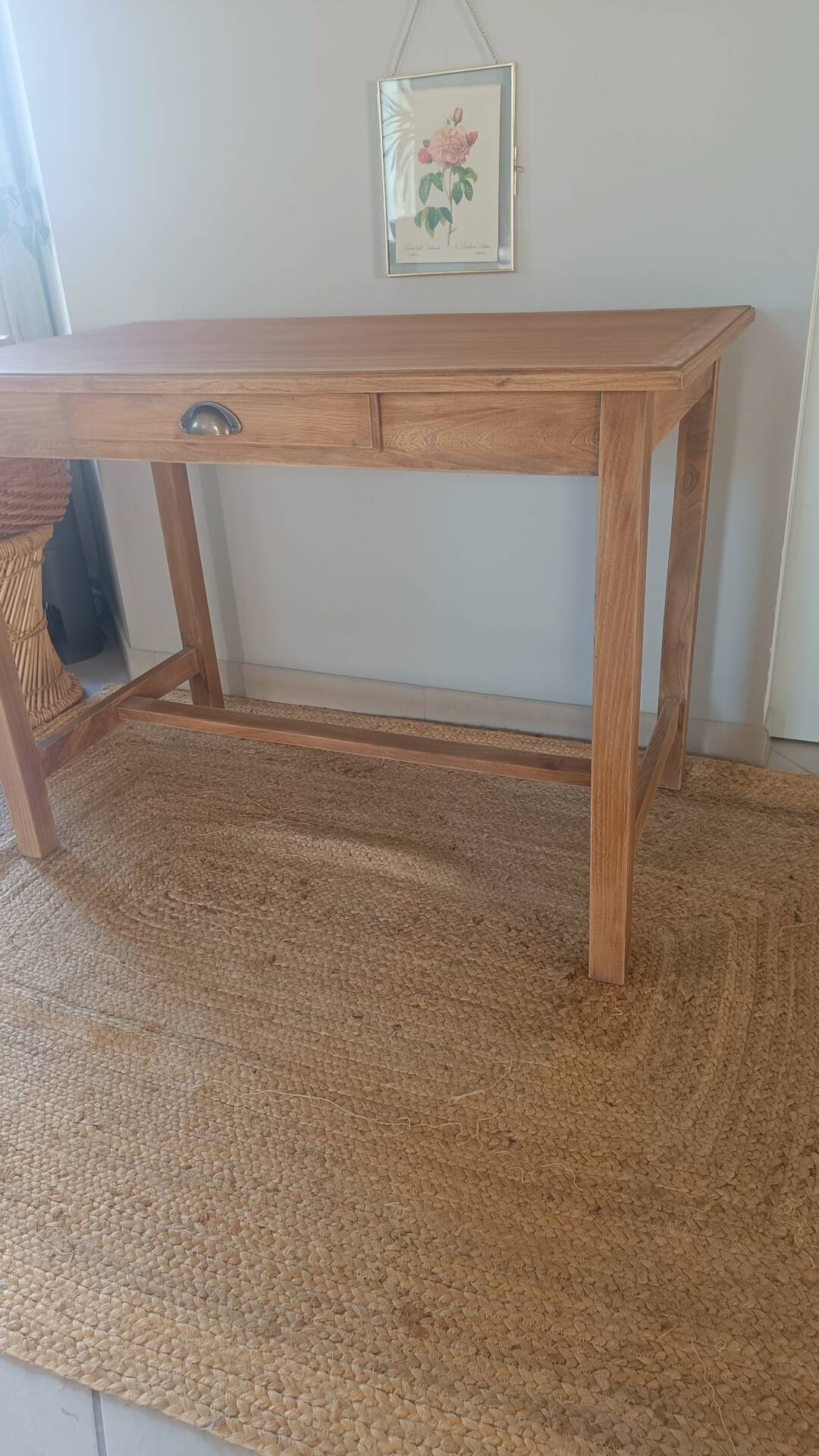 Table de ferme en bois un tiroir