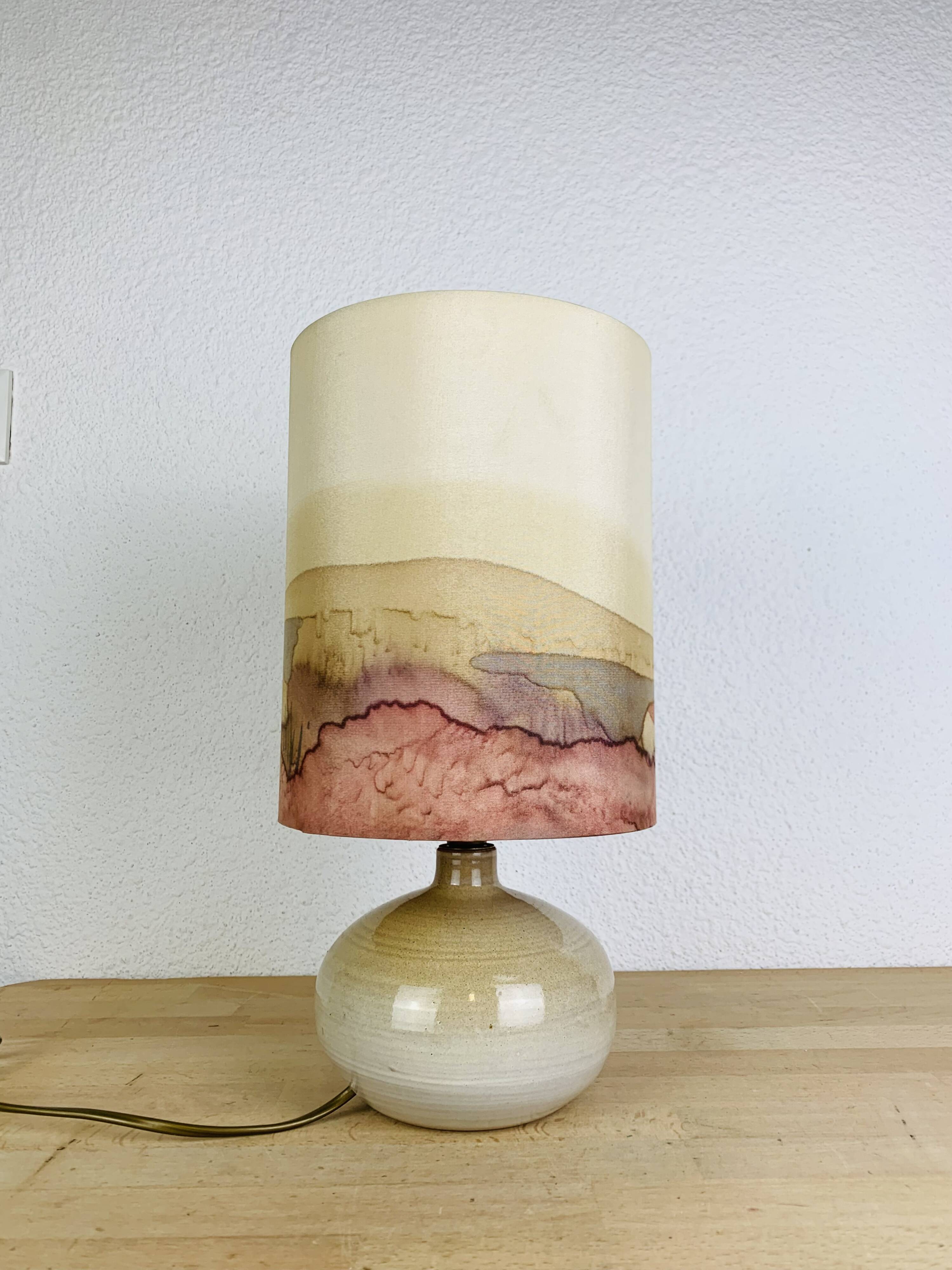 Vintage stoneware ball lamp, ceramic from the 70s