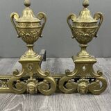 Exceptional Louis XVI Style Bronze Andirons, 19th Century