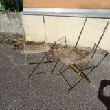 Pair of folding plexiglass chairs design year 80