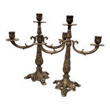 Pair of tripod candlesticks