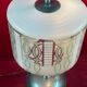 Lampe art deco verrerie émaillée à décor géométrique & d'arabesques