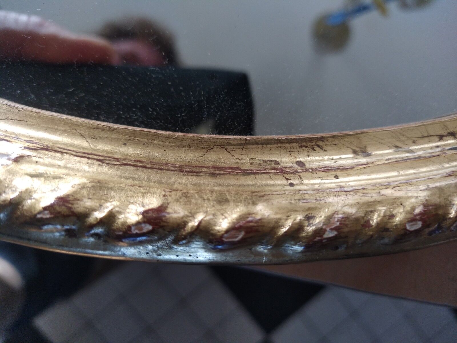 Oval mirror Louis XVI gilded